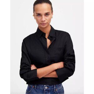 J.Crew Relaxed Button-Up Shirt NWT Size Large BLACK
